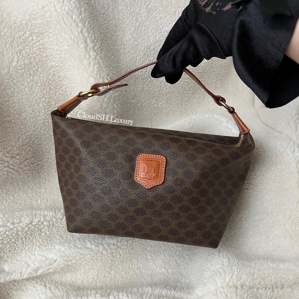 Auth Celine Classic Macadam Brown Small Bag  - Vintage